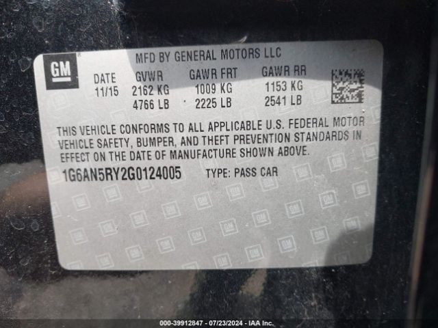 1G6AN5RY2G0124005 Cadillac ATS-V
