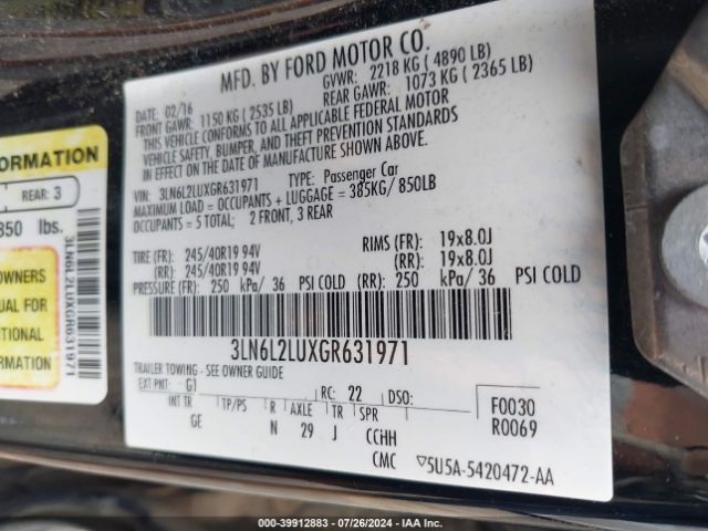 3LN6L2LUXGR631971 Lincoln MKZ HYBRID