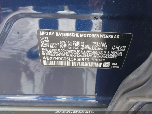 WBXYH9C05L5P56879 BMW X2 Sdrive28i
