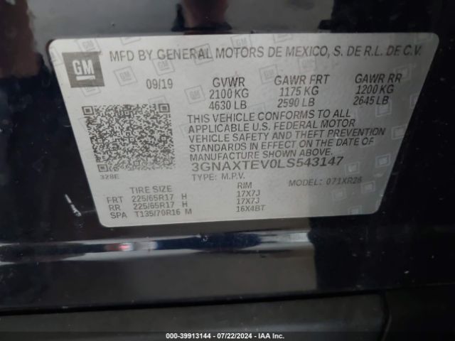 3GNAXTEV0LS543147 Chevrolet Equinox Awd 2fl