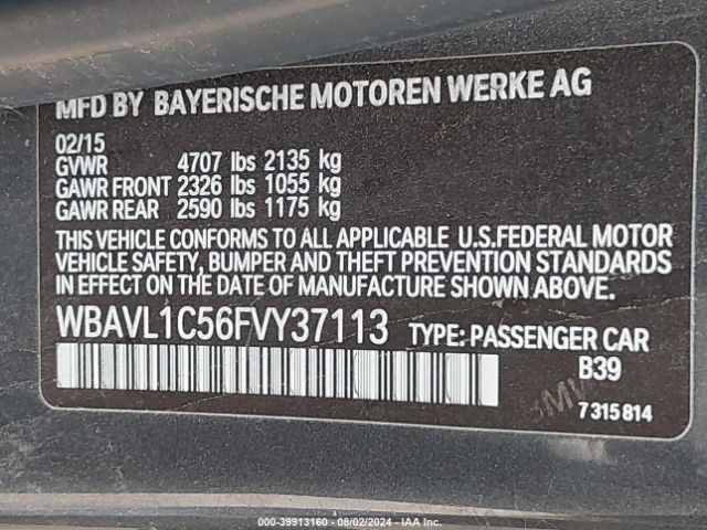 WBAVL1C56FVY37113 BMW X1 Xdrive28i