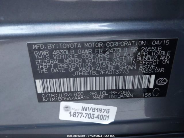 JTHBE1BL7FA013773 Lexus GS 350