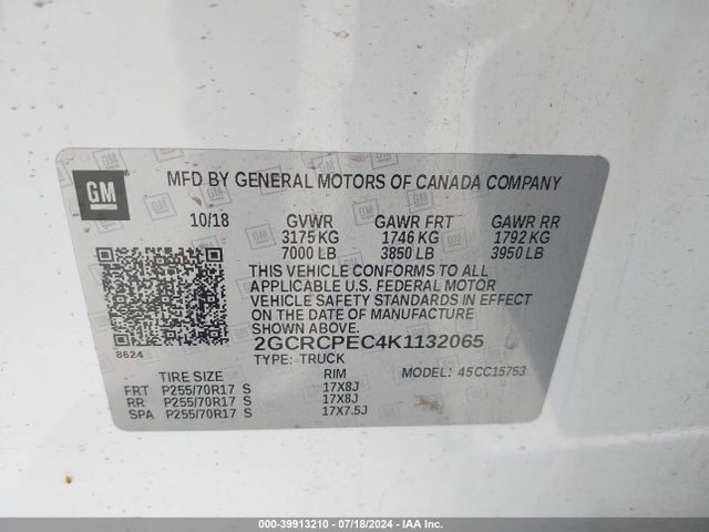 Chevrolet Silverado 1500 Ld Lt 2019 2GCRCPEC4K1132065 Image 9