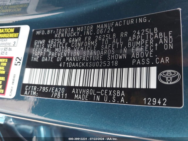 Toyota CAMRY SE 2025 4T1DAACKXSU025318 Image 9