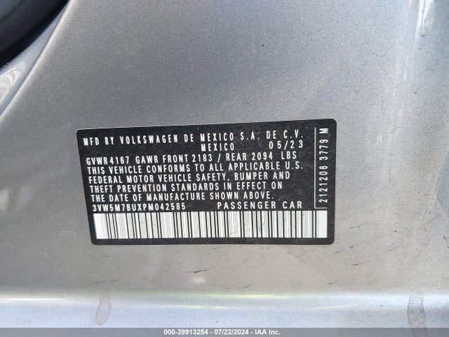 3VW5M7BUXPM042585 Volkswagen Jetta 1.5t S