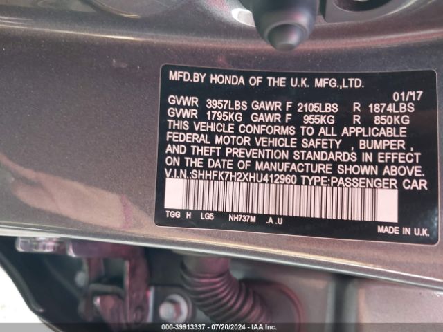 SHHFK7H2XHU412960 Honda Civic Lx