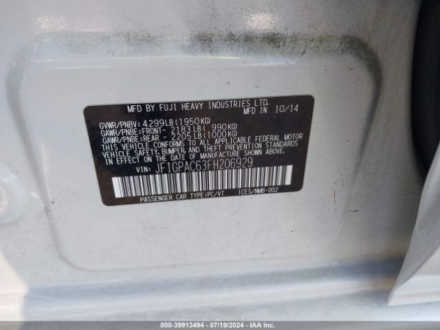 JF1GPAC63FH206929 Subaru Impreza 2.0i Premium