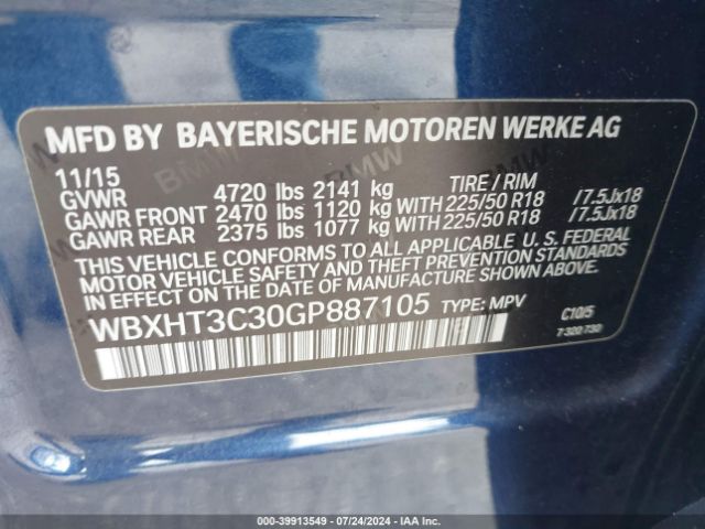 WBXHT3C30GP887105 BMW X1 Xdrive28i