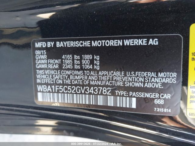 WBA1F5C52GV343782 BMW 228I