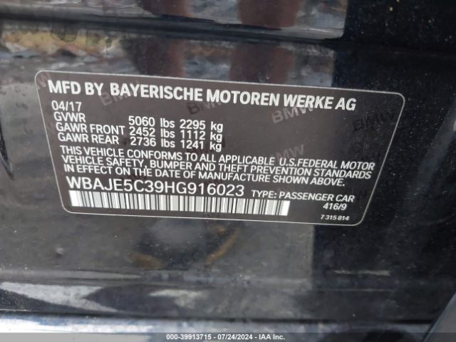 WBAJE5C39HG916023 BMW 540I
