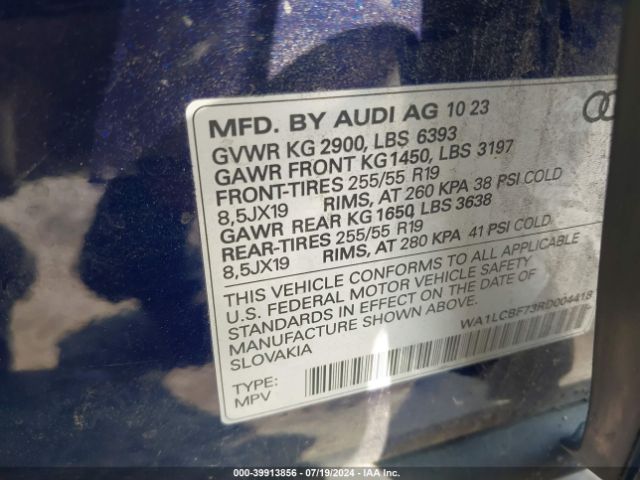 WA1LCBF73RD004418 Audi Q7 Premium Plus 45 Tfsi Quattro Tiptronic