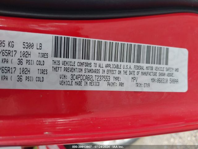 3C4PDCAB2LT237553 Dodge Journey Se Value
