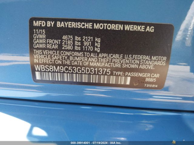 WBS8M9C53G5D31375 BMW M3