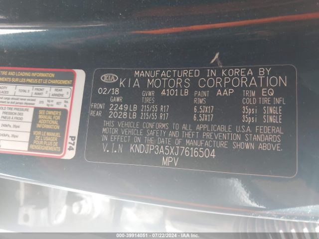 KNDJP3A5XJ7616504 KIA SOUL +