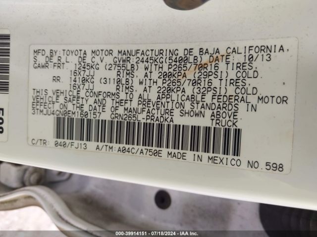 3TMJU4GN0EM160157 Toyota Tacoma Prerunner V6