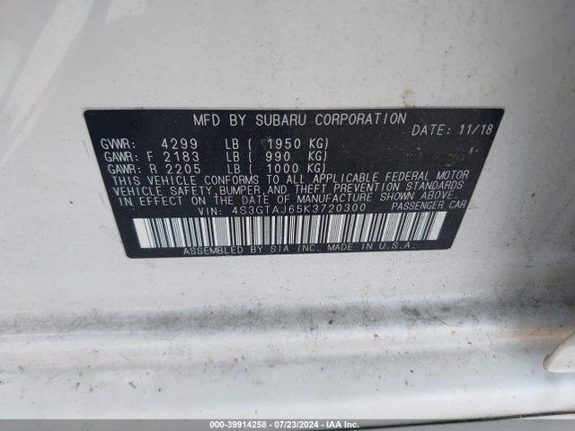 4S3GTAJ65K3720300 Subaru Impreza 2.0i Sport