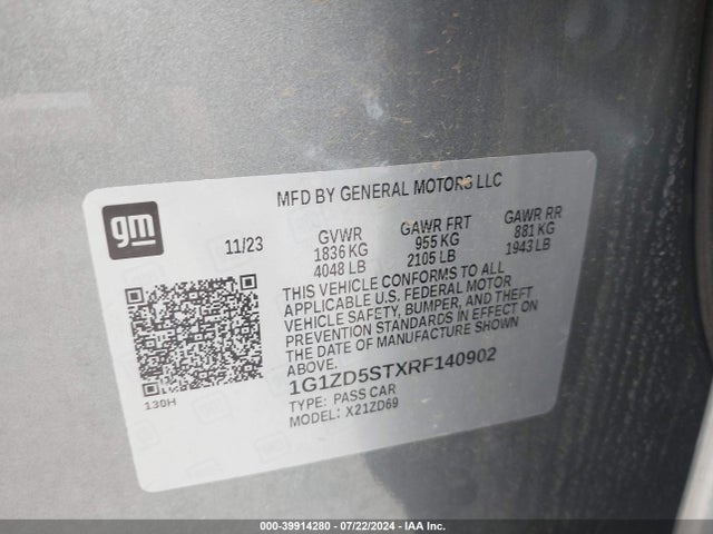 Chevrolet MALIBU LT 2024 1G1ZD5STXRF140902 Image 9