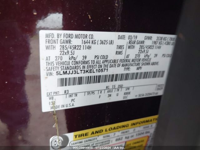 5LMJJ3LT3KEL10571 Lincoln Navigator L Reserve