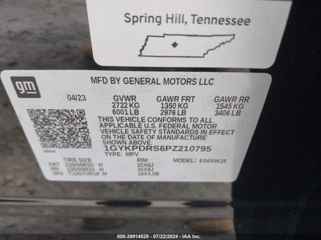1GYKPDRS6PZ210795 Cadillac Xt6 Awd Premium Luxury