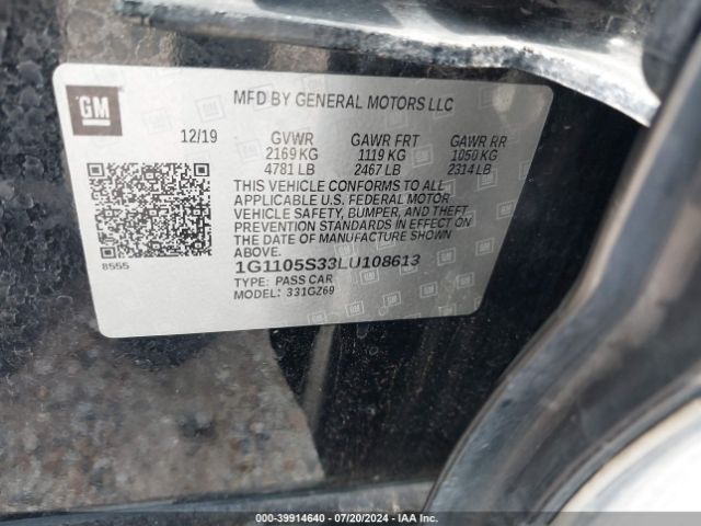 1G1105S33LU108613 Chevrolet Impala Fwd Premier