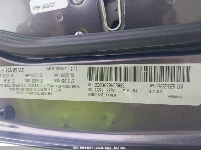 2C3CCAEG3HH579822 Chrysler 300C