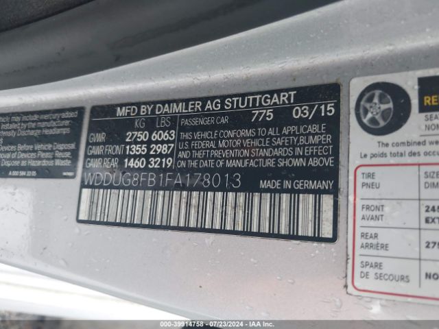 WDDUG8FB1FA178013 Mercedes-Benz S 550 4matic