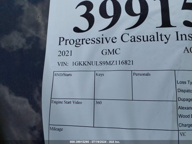 GMC Acadia Awd Slt 2021 1GKKNULS9MZ116821 Image 9