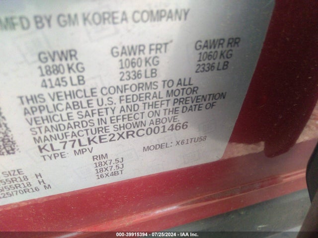 KL77LKE2XRC001466 Chevrolet lih
