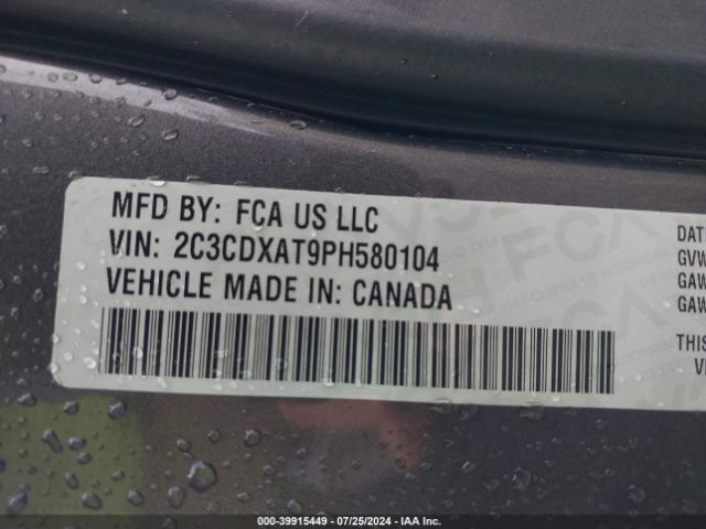 2C3CDXAT9PH580104 Dodge Charger Police Rwd