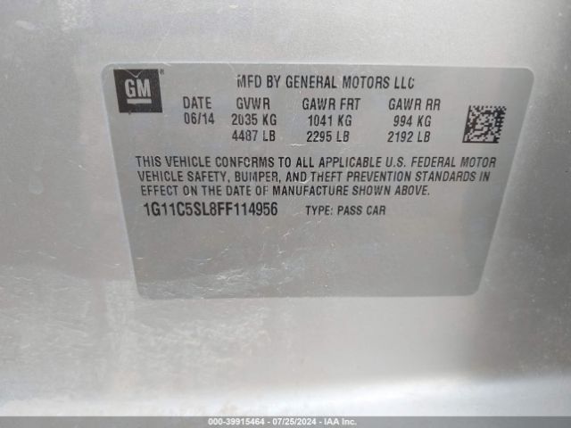 1G11C5SL8FF114956 Chevrolet MALIBU 1LT