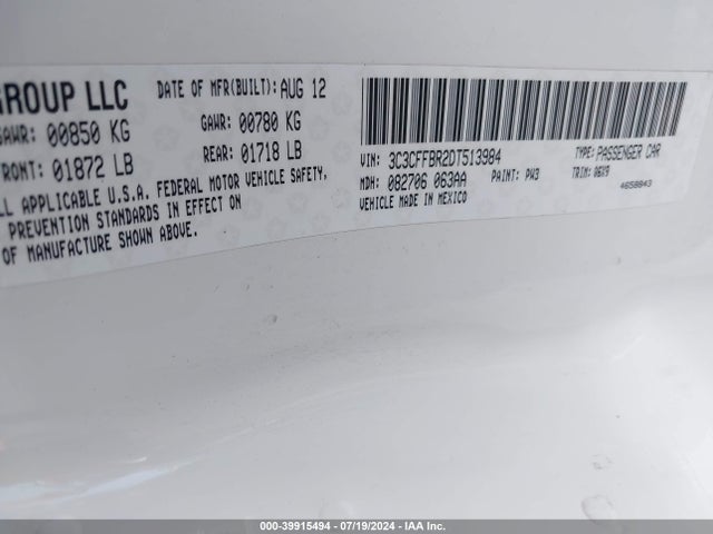 2013 FIAT 500 3C3CFFBR2DT513984 Photo 8