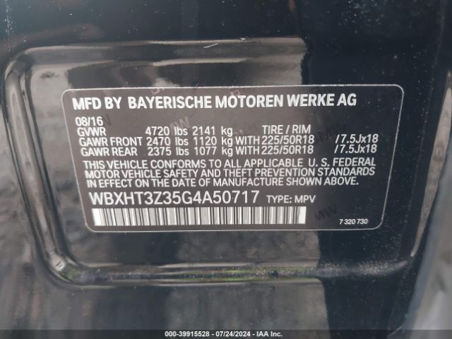 WBXHT3Z35G4A50717 BMW X1 Xdrive28i