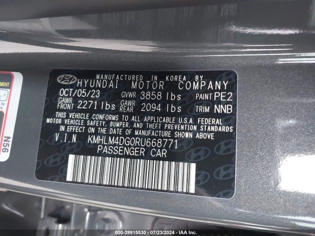 Hyundai ELANTRA SEL 2024 KMHLM4DG0RU668771 Image 9
