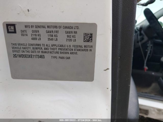 2G1WD5E3XE1173463 Chevrolet IMPALA LIMITED POLICE