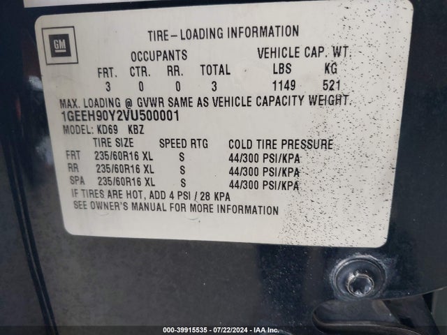 1997 CADILLAC DEVILLE PROFESSIONAL 1GEEH90Y2VU500001 Photo 8