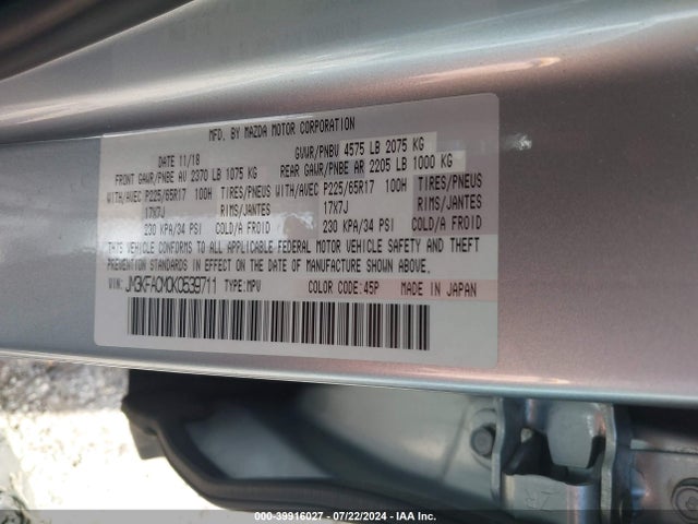 Mazda Cx-5 Touring 2019 JM3KFACM0K0539711 Image 9