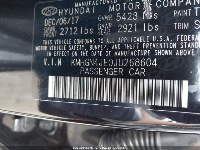 KMHGN4JE0JU268604 Genesis G80 3.8