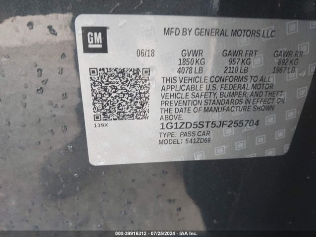 1G1ZD5ST5JF255704 Chevrolet MALIBU LT