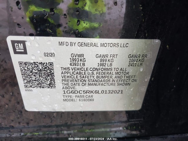 1G6DC5RK6L0132021 Cadillac Ct4 Sport