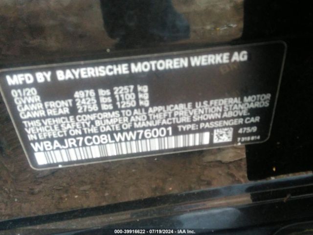 WBAJR7C08LWW76001 BMW 530i Xdrive