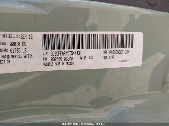 2013 FIAT 500 3C3CFFAR4DT544431 Photo 8