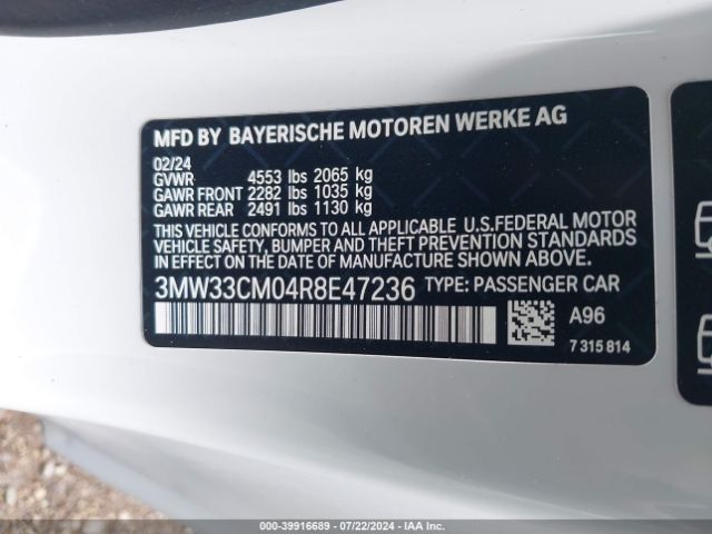 3MW33CM04R8E47236 BMW 230 I Xdrive