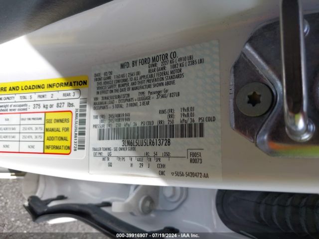 3LN6L5LU5LR613728 Lincoln Mkz Hybrid Reserve