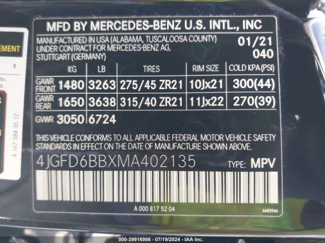 4JGFD6BBXMA402135 Mercedes-Benz Amg Gle 53 Coupe 4matic