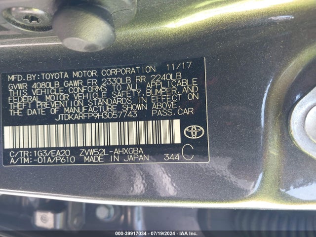 Toyota Prius Prime Premium 2017 JTDKARFP9H3057743 Image 9