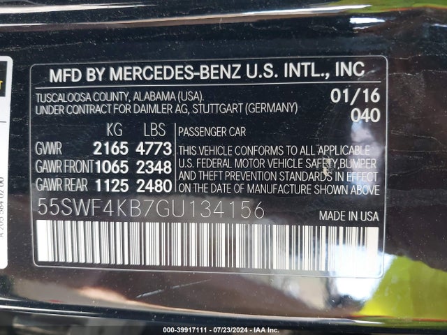 55SWF4KB7GU134156 Mercedes-Benz C 300 4matic/luxury 4matic/sport 4matic