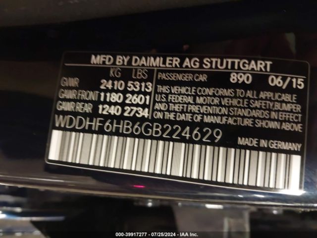 WDDHF6HB6GB224629 Mercedes-Benz E 400 4matic