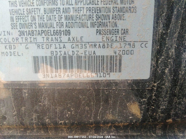 Nissan SENTRA SV 2014 3N1AB7AP0EL669109 Image 9