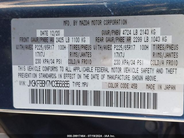 JM3KFBBM7M0356865 Mazda CX-5 SPORT