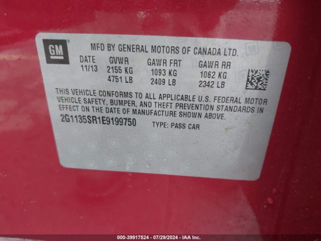 2G1135SR1E9199750 Chevrolet Impala Lt Eco
